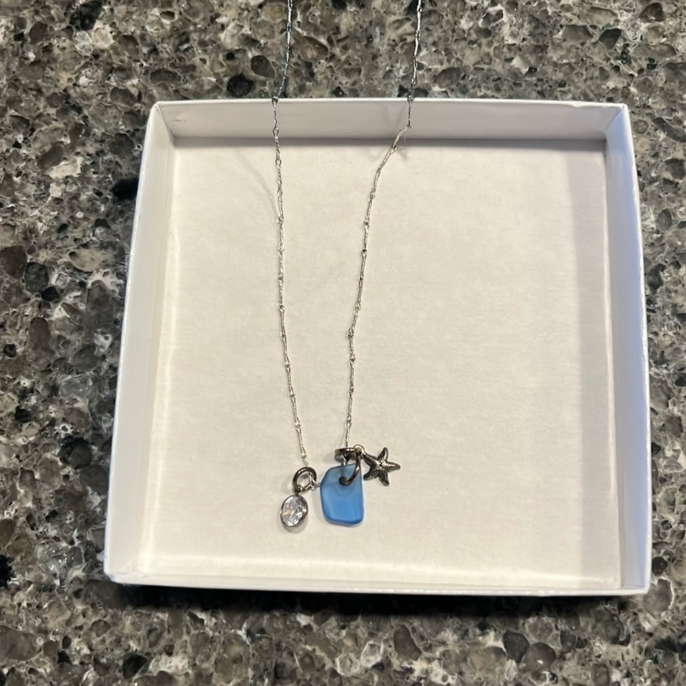 New with tags seaglass charm necklace North Carolina